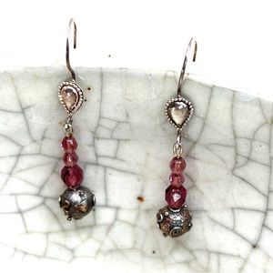 Pretty Purple and Silver Dangle Earrings